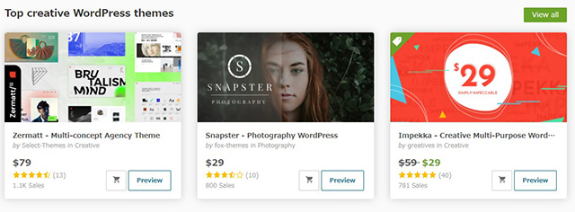 WordPressテンプレート envato market 販売商品イメージ