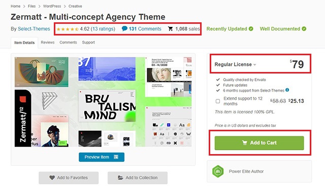 WordPressテンプレート envato market 購入の流れ