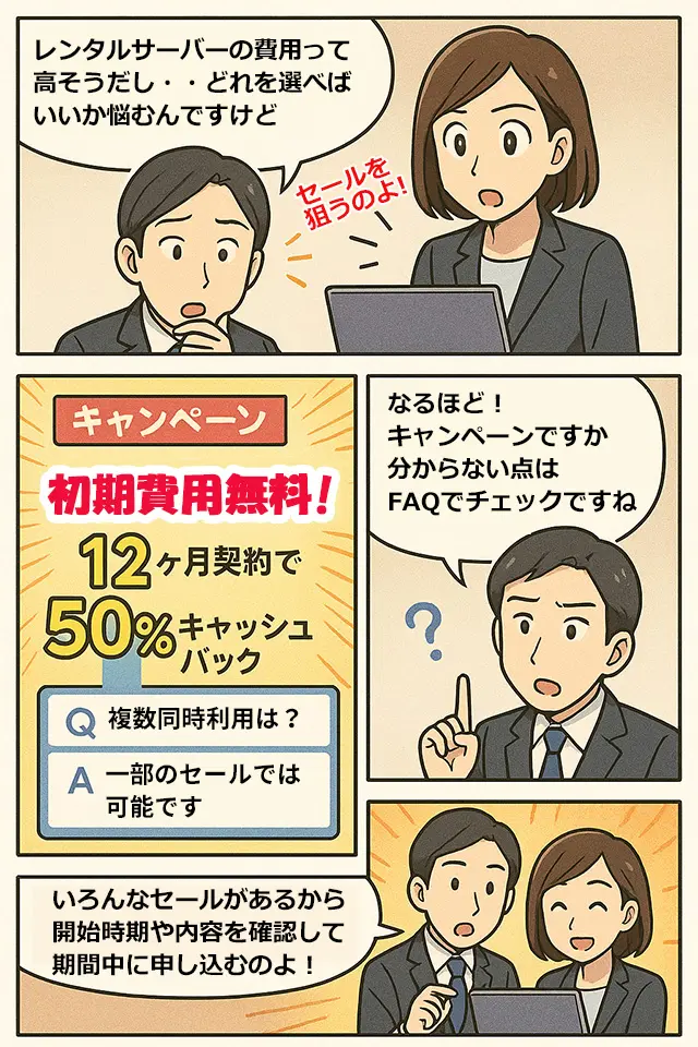 レンタルサーバー・VPS キャンペーン 解説漫画
