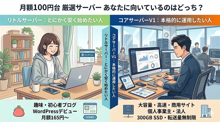 月100円台サーバー対象ユーザーイメージ