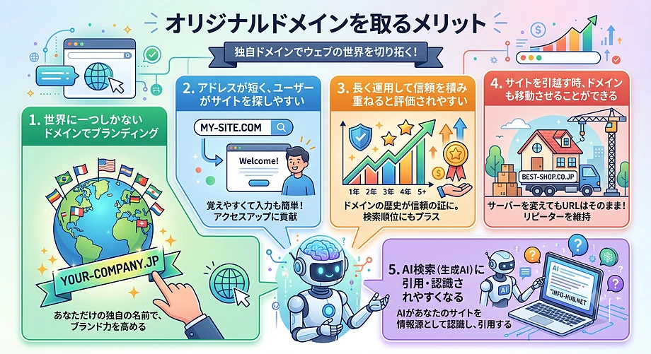 オリジナルドメインを取るメリット